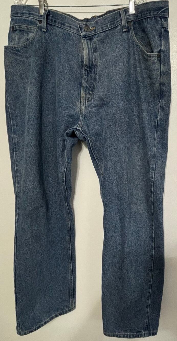 Wrangler Men's Blue Denim Jeans 42x32 100% Cotton 5 Pocket